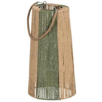 Lanterna Decorativa Verde Beige 25 x 25 x 50 cm