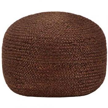 VidaXL Artisan‑Made Red Leather Floor Cushion, 40 × 45 cm