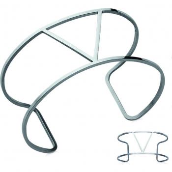 Les Trésors de Lily M7308: 62 mm Triangle Silver Steel Wristband