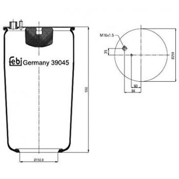 Febi Bilstein 39045 Air Spring without Piston