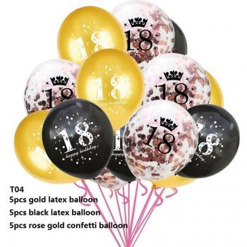 15pcs 18th Birthday Party Balloon Decoration