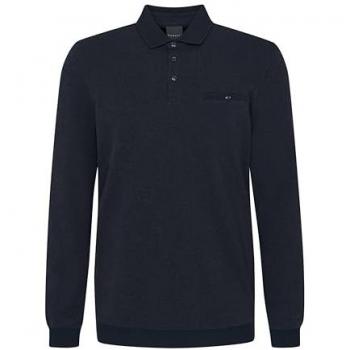 Bugatti Langarm-Poloshirt, strukturierte Optik, Herrenmode