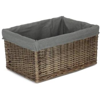 Red Lined Willow Storage Basket – Compact