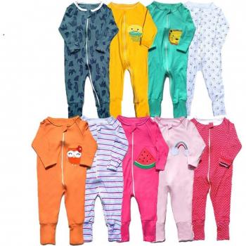 Barboteuse bébé 0-24 mois, manches longues, zip, pack de 3