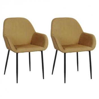 Fauteuils Velours Côtelé Jaune Moutarde