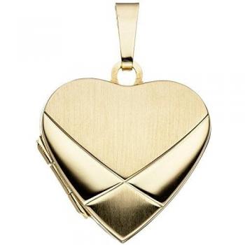 Medaillon Herz 585 Gelbgold Anhänger zum Öffnen