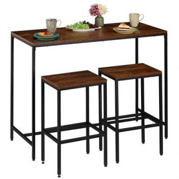 Bancone Alta Relaxdays – Tavolo Bar 3 Sgabelli 120x90x50 cm