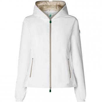 Giubbotto save the duck donna con cappuccio stella, colore bianco