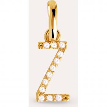 Charm Inicial en Plata Bañado en Oro Letter Spark