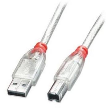 Conector USB 2.0 Profesional Lindy 31694 Tipo A a Tipo B 1 m, Tono Claro