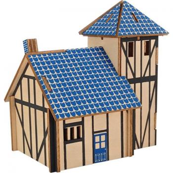 Kids' DIY Wooden Jigsaw House Model