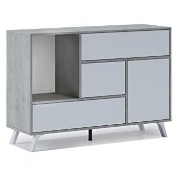 Mattes Sideboard mit 1 Tür und 3 Schubladen