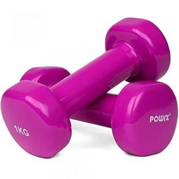 Vinyl Hantelset (2 x 1 kg, Pink) für Gymnastik und Pilates