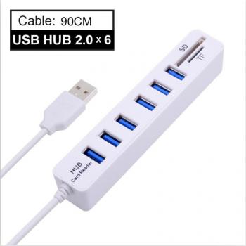 CHIPAL USB 2.0 High-Speed Hub with 3 Ports and Card Reader