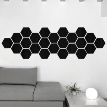Stereoscopic Hexagonal Mirror Wall Decor