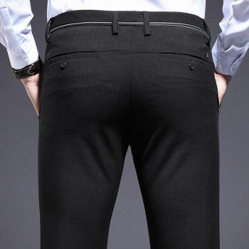 Pantalon élégant homme noir à rayures large 4XL