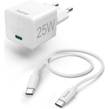 Hama Chargeur 25 W PD mini – USB‑C 1 x – blanc intérieur