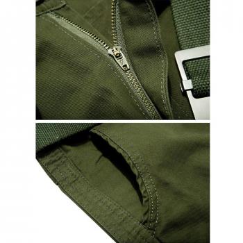 RMane Herren Cargo Shorts Baumwolle Lose Fit Kurz Hose Sommer Viele Tasche (Armee grün, W36)