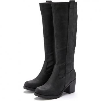 Veganer Lascana Stiefelette mit Cowboy‑Look – schwarz, langer Blockabsatz, Größe 38