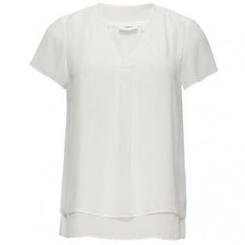 S.Oliver BLACK LABEL Blusenshirt mit V-Ausschnitt in Offwhite, Größe 36