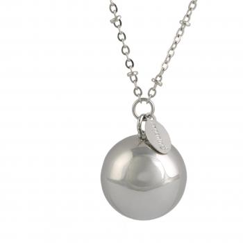 Ciondolo Bola Messicana Rodiata con Collana
