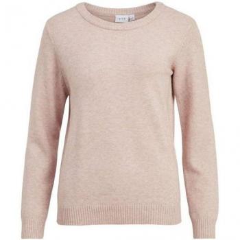 Vila Damen Strickpullover 'Viril' Rundhals, Rosa, XL