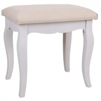 Banqueta de Madera Beige y Blanco 31 x 41 x 42 cm