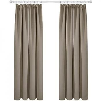 Deconovo blickdichte Thermovorhänge 220x140cm Taupe 2er Set