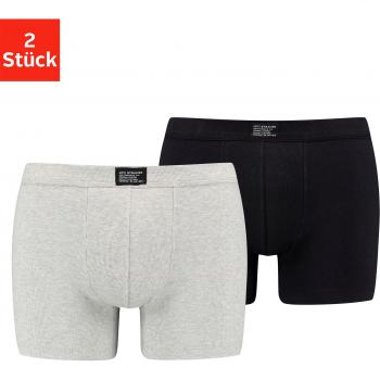 Levi's® Herren Trunks, 2er-Pack, Logo-Bund, Stretch-Anteil, Hellgrau Melange, Größe XL