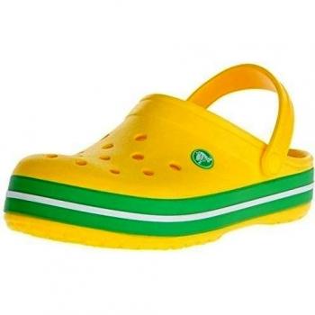 Crocs Zuecos Crocband, Unisex, Amarillo (Lemon/Grass Green)