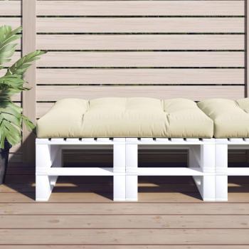 Cojín decorativo de asiento para sofá de palets tela crema 120x80x12 cm