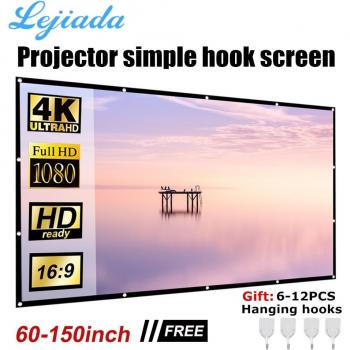 LEJIADA 3D HD Folding Projector Screen 60-150 Inches