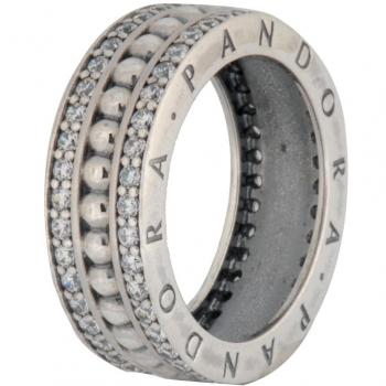 Anillo Pandora de plata con circonitas modelo lazo