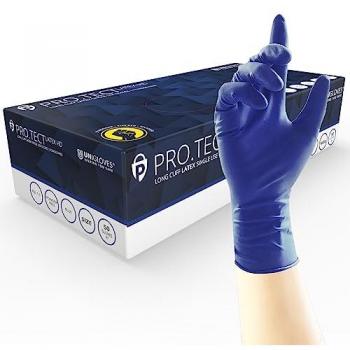 Long Cuff High Risk Latex Glove, Medium – 50 Count (UNICARE GA0013)