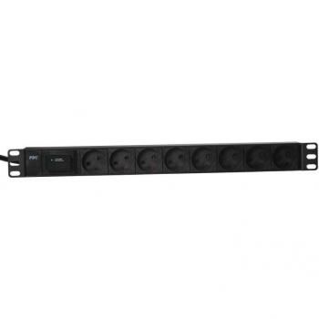 Lanview 19 Rack‑Montage Stromverteiler, 13 A, 8 Steckdosen (Typ K) – LVR-2MDK-SPD-DK8