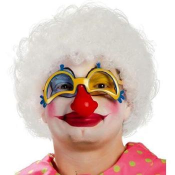 Parrucca da clown bianca con riccioli voluminosi per festeggiamenti in maschera con qualità Guirca e codice 4160