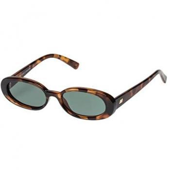 Le Specs Outta Love – Ovale Sonnenbrille mit Schildpatt, grünen Linsen, braun, für Frauen, 1‑Pack