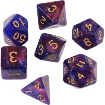 Dichromatic 7pcs Dice Set (D4, D6, D8, D10, D12, D20)