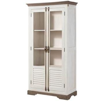 Vitrine Laquée Blanc 97x45x190 en Manguier Toulouse 101