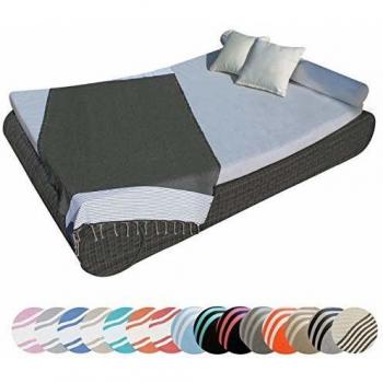 Fouta 100% Coton 1m x 2m Gris et Blanc