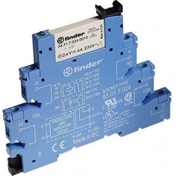 Relé Finder 38 Series, SPDT, 12V para carril DIN