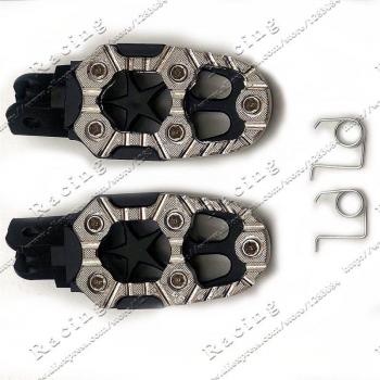 Paire de Repose-pieds en Métal 8mm avec Ressort pour Moto Pit Bike