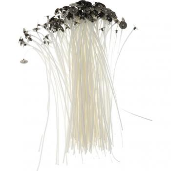 50 Stück vorgewachste Dochte für Kerzenherstellung, Aluminium Teelicht Tassen, 200 mm