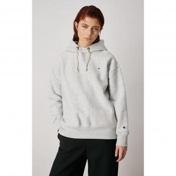 Kapuzenpullover Minimalistisch – Reverse‑Weave, Hellgrau