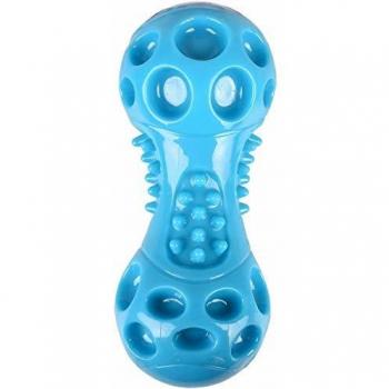Flamingo Wido Squeak Kauspielzeug Hantel blau