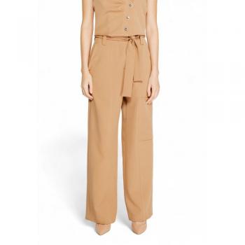 Mid‑Size Beige Wide Trousers