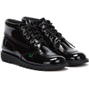 Kickers Women's Black Patent Kick Hi Classic Boots