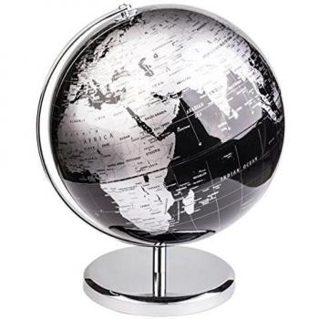 WorldVista 30cm Black Metal Globe – Contemporary Desk Accent