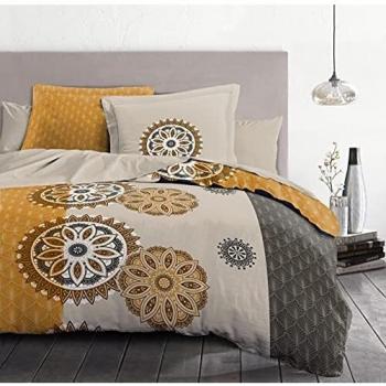 Set de couette YUCATAN 100% coton orange 220x240 cm