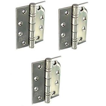 Securit 1 1/2 Pair Polished Stainless Steel Hinges
